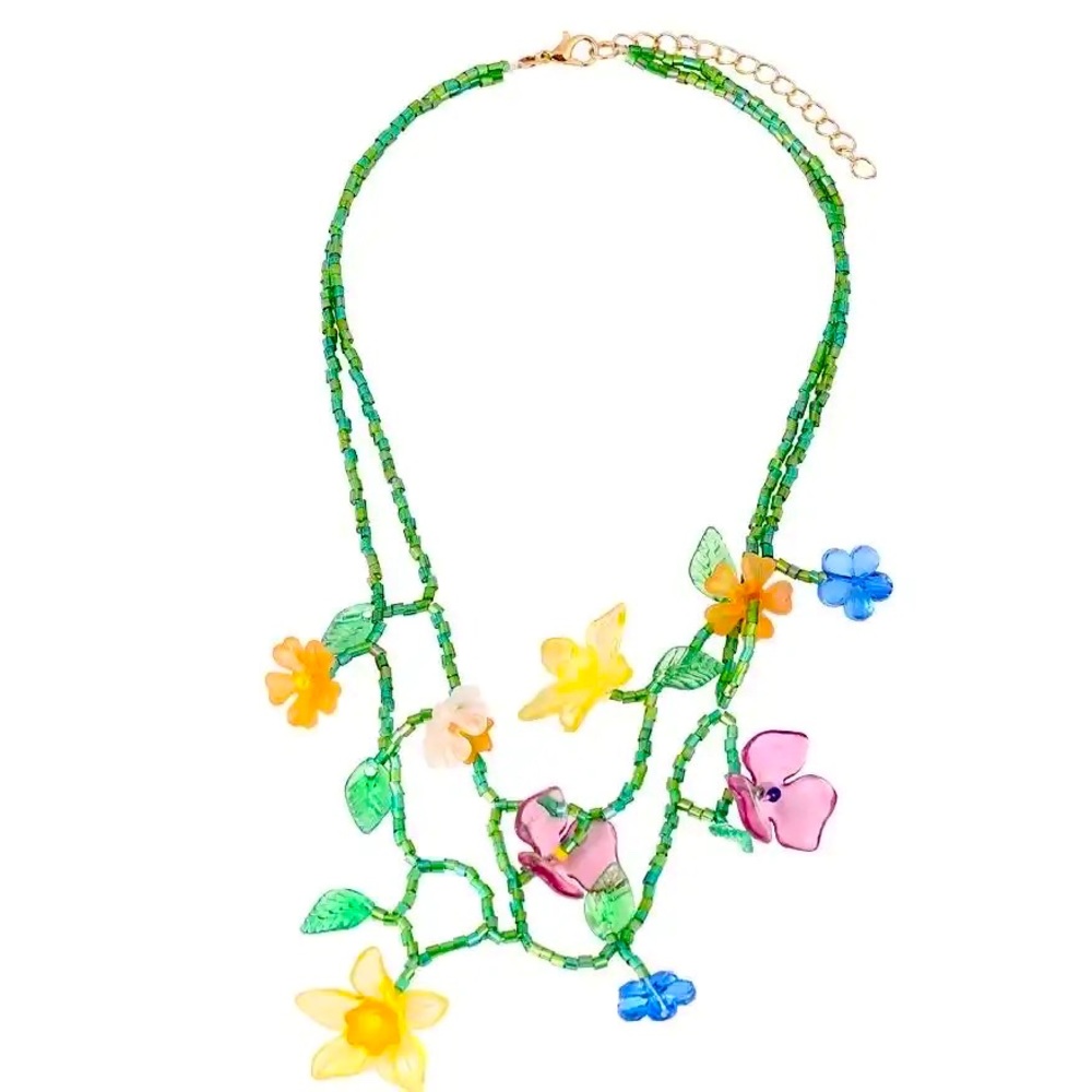 🍋2/$30 New Zara Floral Garland Beaded Necklace